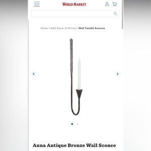 ISO World Market Anna Antique Bronze Wall Sconce
